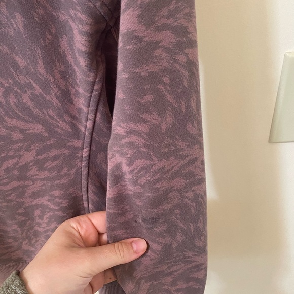 ATHLETA TRIUMPH PRINTED SMOKE ALMOND BROWN LYNX PATTERNED HOODIE SIZE S - Picture 6 of 10